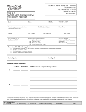 Transcript Request Form