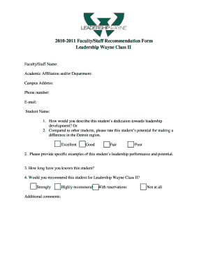 recommendation letter for leadership form