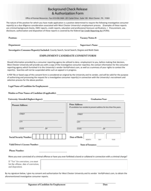 Background Check Release & Authorization Form