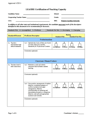 LEA/IHE Certification of Teaching Capacity