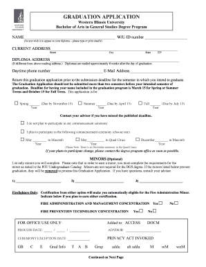 GRADUATION APPLICATION - Western Illinois University - wiu