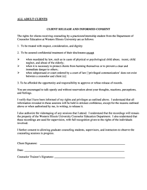 Client Release and Informed Consent Form