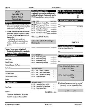 English Major Program Evaluation Form