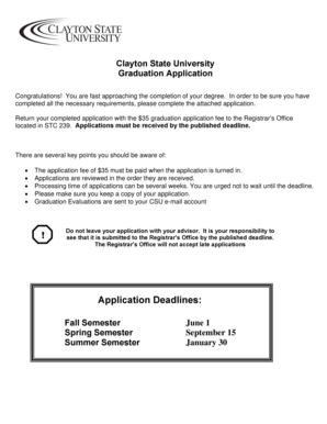 Clayton State University Graduation Application