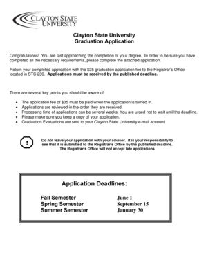 Clayton State University Graduation Application