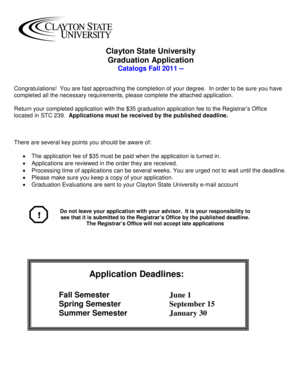 Clayton State University Graduation Application