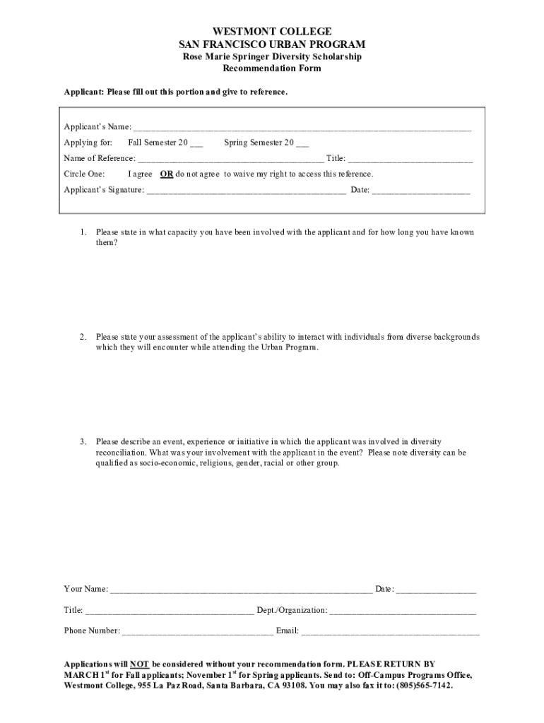 Urban Scholarship Nomination Form doc Preview on Page 1