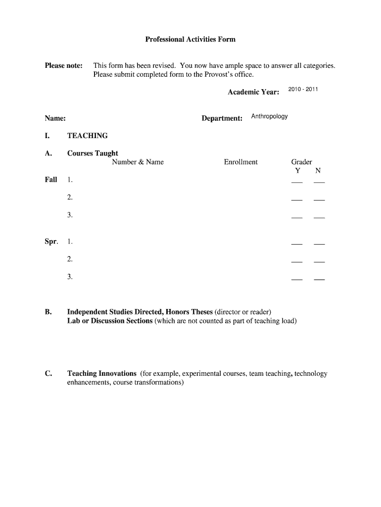 Professional Activities - Wheaton College Preview on Page 1