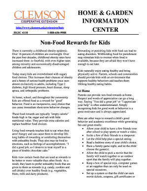 Fillable Online Non-Food Rewards for Kids Fax Email Print - pdfFiller