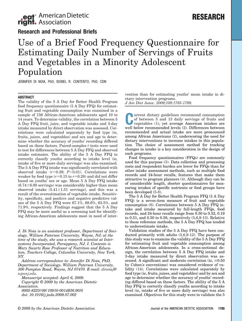 Research and Professional Briefs Preview on Page 1