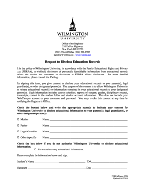 Request to Disclose Education Records