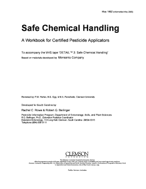Safe Chemical Handling Workbook