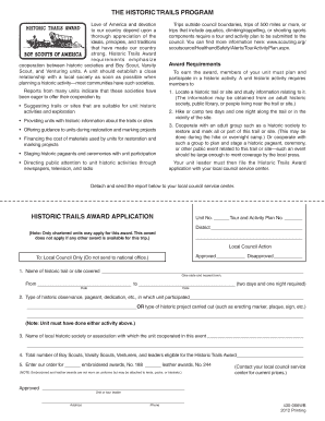 Historic Trails Award Application