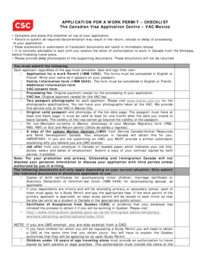 Canada Work Permit Application Checklist