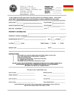 Florida Onsite Sewage Abandonment Permit
