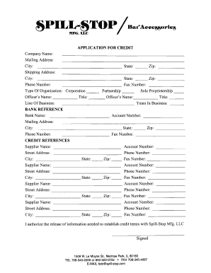 Application for Credit