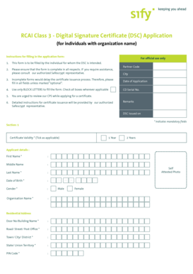 Digital Signature Certificate Application