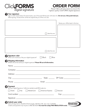 ClickFORMS Digital Signature Order Form
