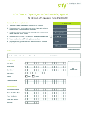 Digital Signature Certificate Application