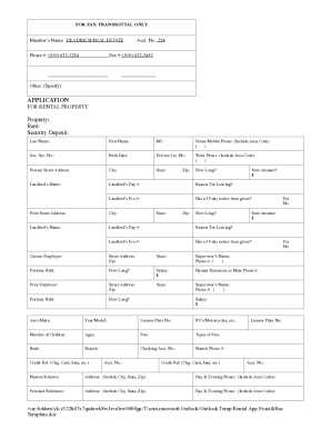 California Rental Property Application