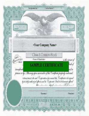 Stock Certificate Assignment