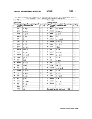 Teachers’ Quick Speech Screener