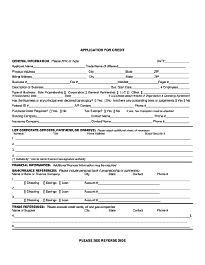 Application for Credit