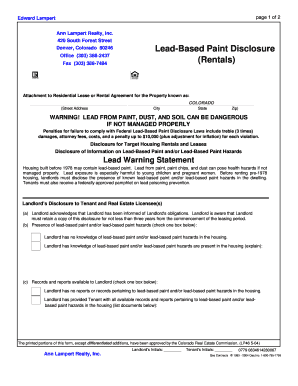 Colorado Lead-Based Paint Disclosure