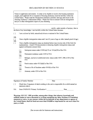 Statement of ownership example - DECLARATION OF SECTION 214 STATUS - City of Pasadena