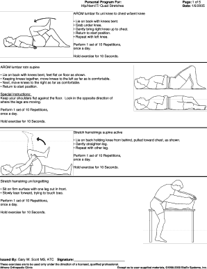 Fillable Online Hip/IT/Hamstring/Quad Program - Athens Orthopedic ...