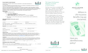 Life Insurance Policy Locator Request Form