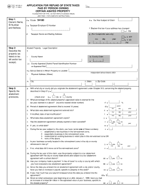 Texas Application for Refund of State Taxes