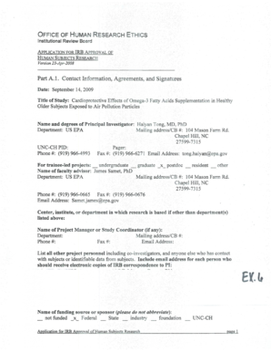 Investigator's brochure content - New IRB Application - EPA Human Testing