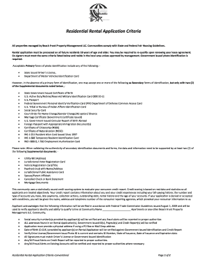 Residential Rental Application