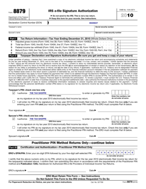 IRS Form 8879 Signature Authorization