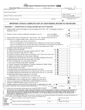 Virginia Fiduciary Income Tax Return Form 770