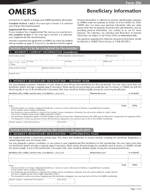 OMERS Beneficiary Designation Form