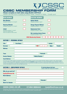 CSSC Membership Form