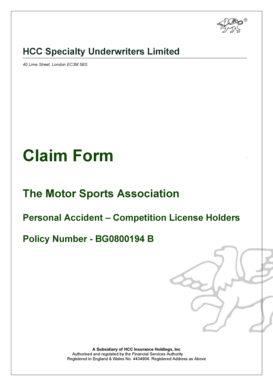 Personal Accident Claim Form