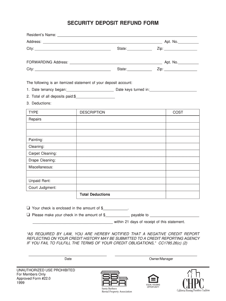 gambar form refund deposit 1999 Preview on Page 1