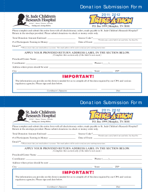 St. Jude Donation Submission Form