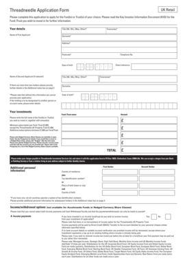Threadneedle UK Retail Application Form