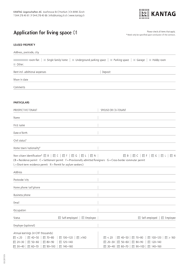 Swiss Residential Lease Application