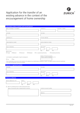 Swiss Home Ownership Advance Transfer Application