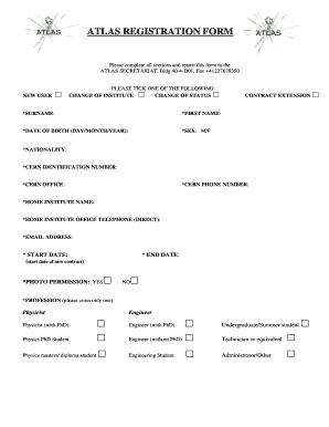 atlas registration form