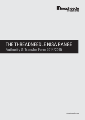 Threadneedle NISA Transfer Authority Form 2014/2015