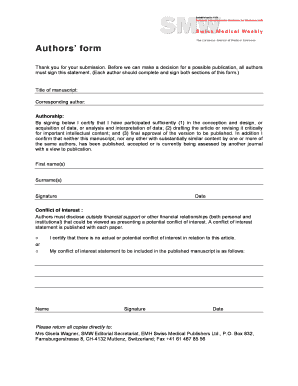 Authors' Publication Agreement