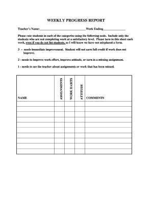 Weekly Progress Report