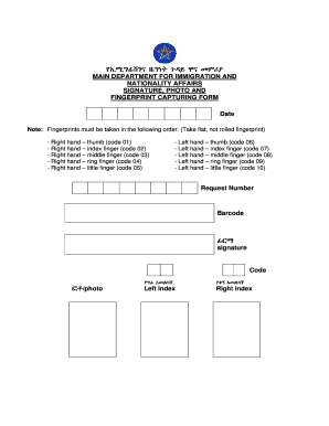 Signature, Photo and Fingerprint Capturing Form
