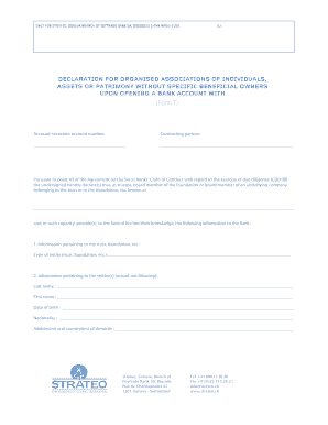 Swiss Bank Account Declaration Form T
